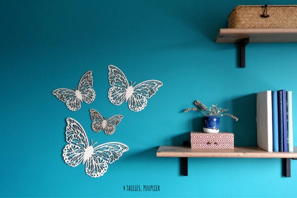 Papillon en bois découpé au laser et personnalisé décoration de chambre