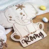 Animal en bois (éléphant) personnalisé avec gravure du prénom pour enfant.