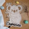 Animal en bois (koala) personnalisé avec gravure du prénom pour enfant.