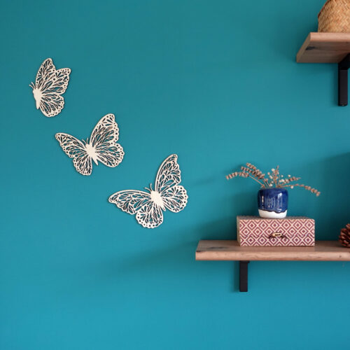 Envol-trio-papillons-AgrumeCreations Papillon en bois découpé au laser et personnalisé décoration de chambre