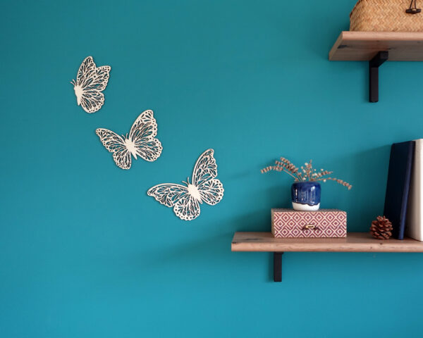 Papillon en bois découpé au laser et personnalisé décoration de chambre