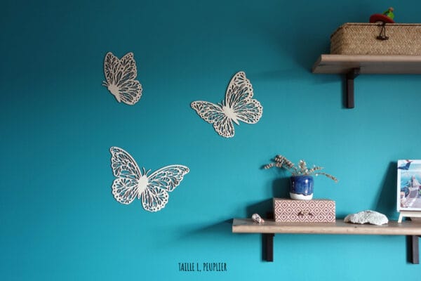 Papillon en bois découpé au laser et personnalisé décoration de chambre