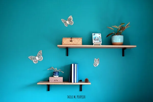 Papillon en bois découpé au laser et personnalisé décoration de chambre
