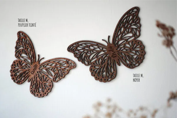 Papillon en bois découpé au laser et personnalisé décoration de chambre
