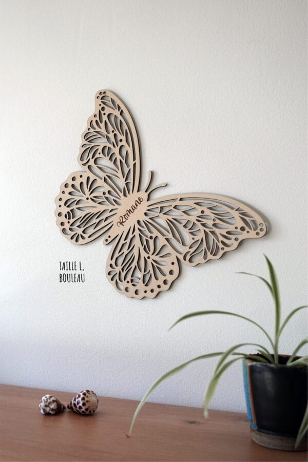 Papillon en bois découpé au laser et personnalisé décoration de chambre