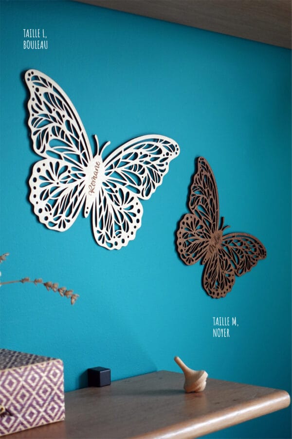 Papillon en bois découpé au laser et personnalisé décoration de chambre