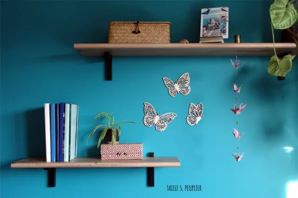 Papillon en bois découpé au laser et personnalisé décoration de chambre