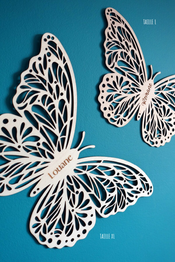 Papillon en bois découpé au laser et personnalisé décoration de chambre