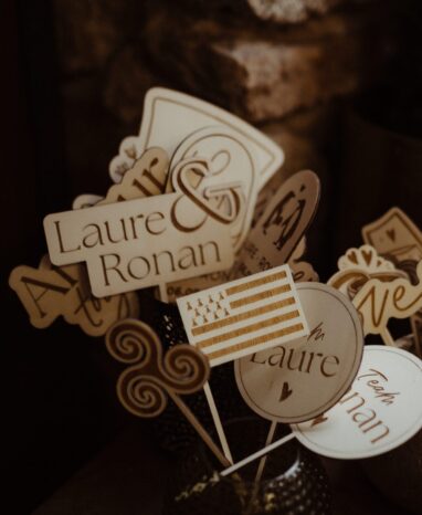 accessoires Photo Booth bois personnalisé pour mariage