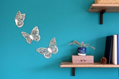 Trio de Papillons en bois découpés au laser et personnalisé décoration de chambre