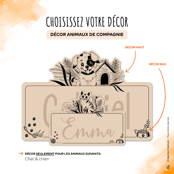 decor-animaux-compagnie-agrumecreations pancarte de chambre personnalisée avec animal et prénom décor animal de compagnie chien chat