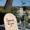 pancarte de mariage en bois larmes de joie