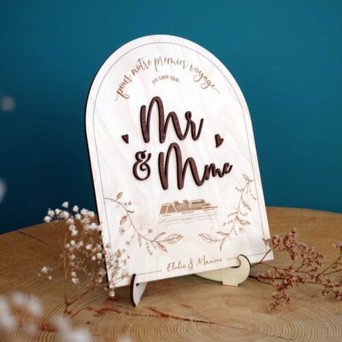 Pancarte de décoration pour mariage en bois avec lettres en relief