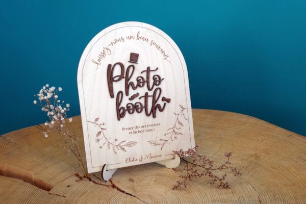 Pancarte de décoration pour mariage en bois avec lettres en relief