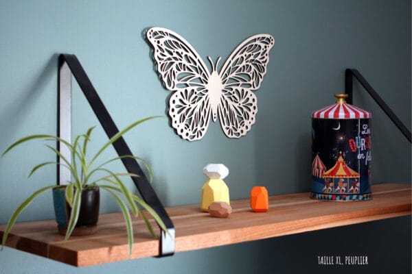 Papillon en bois découpé au laser et personnalisé décoration de chambre