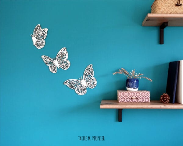 Trio de papillons en bois